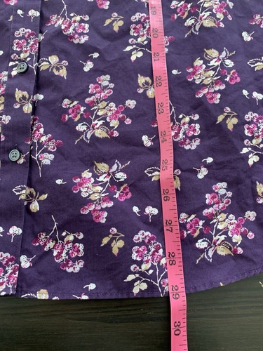 Lands End Hemd Damen 18T Blumenmuster bügelfrei Supima Baumwolle Knopfleiste Langarm - Bild 11 von 13