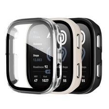HQzon 3 Pack Case Compatible with Amazfit Bip 6 Black Apricot Transparent