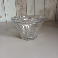 ANCIEN POT A CONFITURE CONIQUE EN VERRE A FACETTES