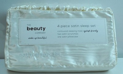 THE BEAUTY COMPANY SATIN PILLOW CASE SLEEP SET NEW  IN CASE