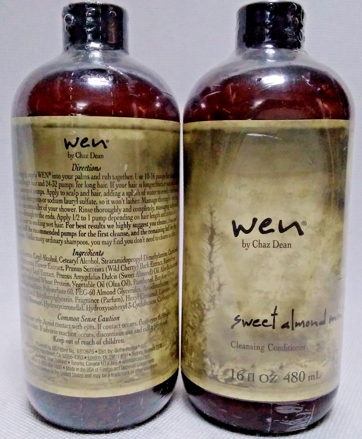LOT NEW/SEALED 2 16oz Chaz Dean Sweet Almond Mint Wen Conditioner