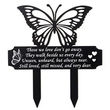 Cemetery Decorations for Grave, Butterfly Memorial Grave Markers, Small