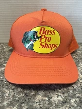 Bass Pro Shops Snapback Trucker Hat Cap Orange Mesh-Back Adjustable Gone Fishing