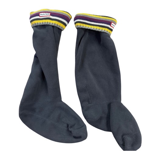 Hunter Boots Fleece Boot Socks Booties Charcoal Grey Size ML