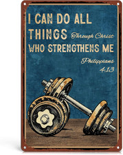 Motivational Workout Posters for Home Gym Decor - Christian Wall Art Workout ...