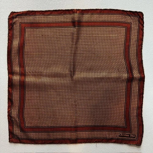 Authentique foulard Christian Dior marron 47 x 47 cm toutes saisons femme du Japon