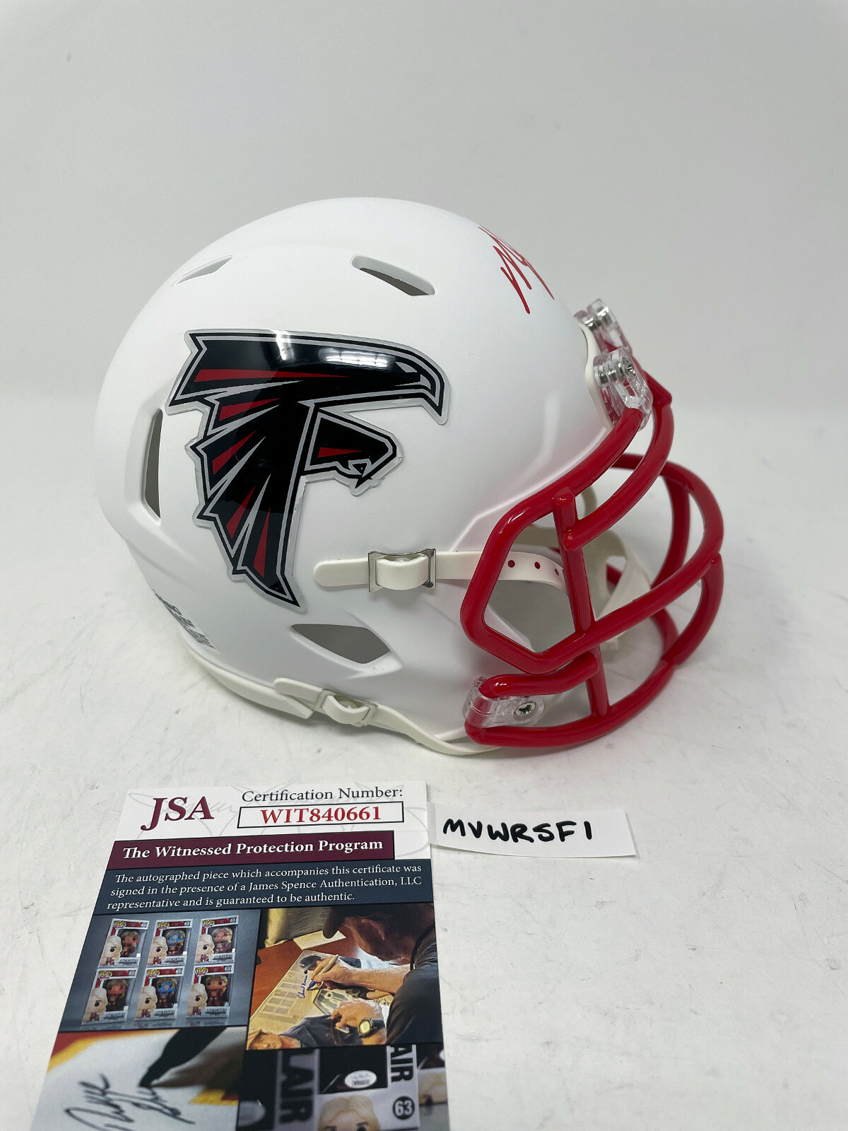 MICHAEL MIKE VICK Atlanta Falcons SIGNED CUSTOM Mini HELMET w/ JSA COA g 