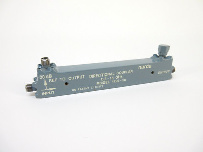 Narda 4226-20 Directional Coupler, 0.5 to 18 GHz, 20 dB, SMA(f)
