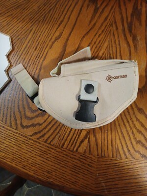 Beige Fabric Adjustable Hook-and-Loop Buckle Gun Holster