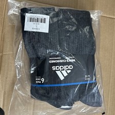 Adidas Men's Athletic Cushioned Crew Socks Arch Compression Secure Fit 6-Pair L
