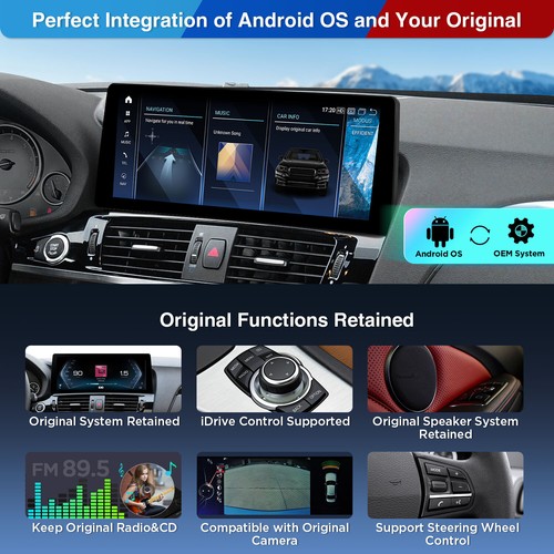 12.3" Android 14 2K Car Screen  8Core 8+128GB 4G LTE CarPlay GPS for BMW X3 NBT - Picture 10 of 11