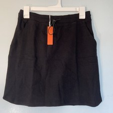 Sundry for Evereve Skirt Womens 1 Black Knit Drawstring Toggle Pull On Pockets