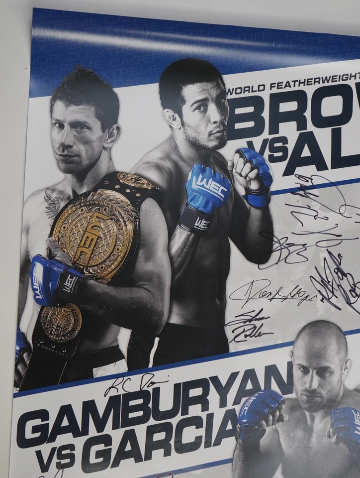 Jose Aldo Mike Brown Cub Swanson + Signed by Card WEC 44 Fight Poster UFC SBC 76 - Image 4 of 4