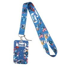 Stitch Cartoon Character Lanyard w/ ID Holder Keychain