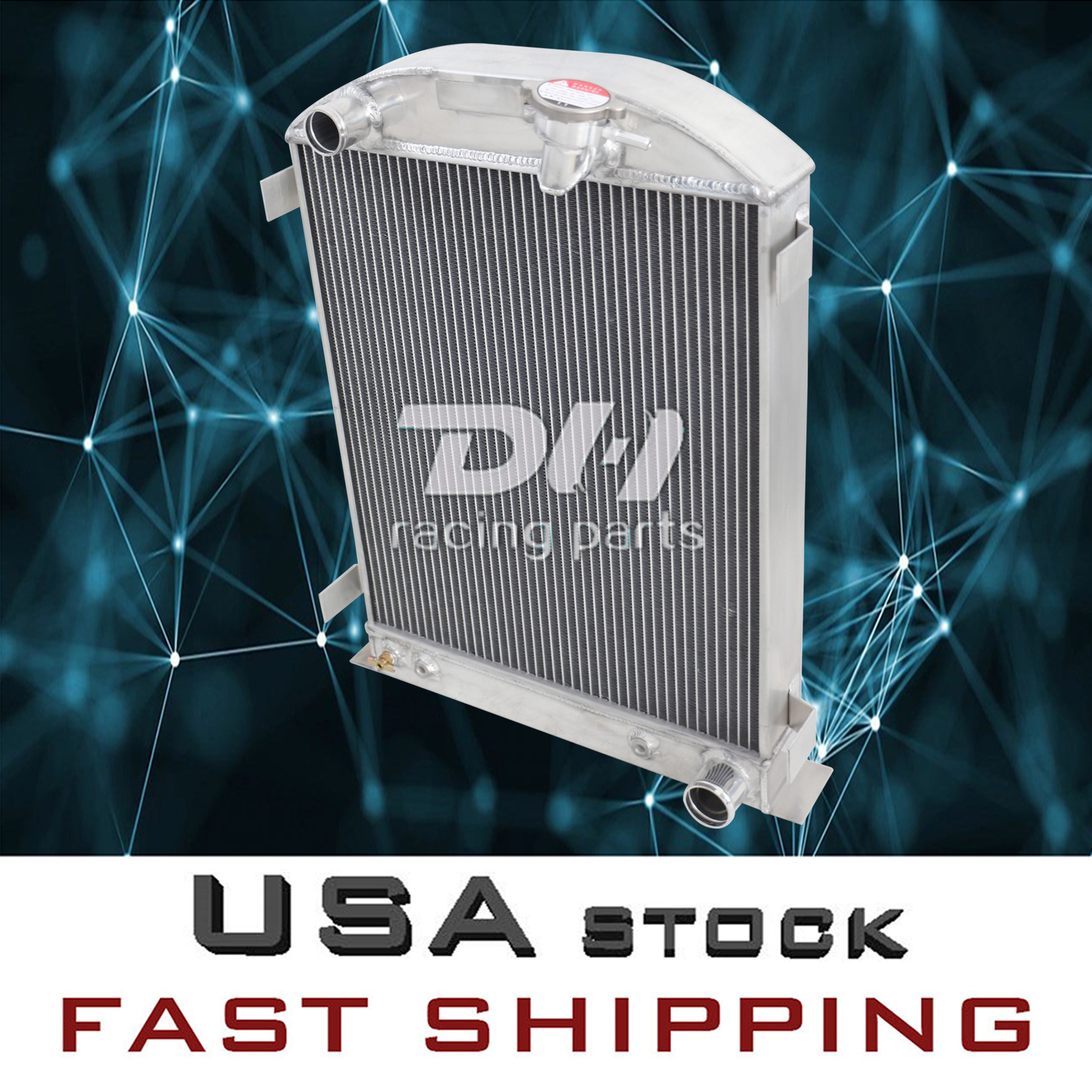 CC3132 3 Row Aluminum Radiator For 1930-1938 Ford Hi-Boy Model-A Chevy ...