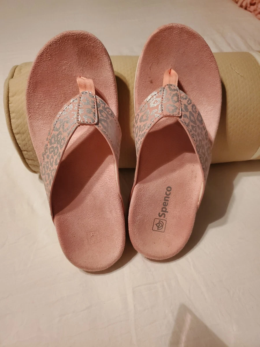 Spenco cheetah sandals clearance