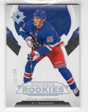 Ryan Lindgren 19-20 UD Ultimate Collection Rookies /299 #134 New York Rangers