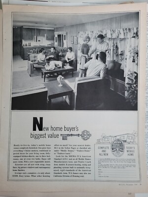 1964 MHMA TCA  American standard mobile home interior vintage Housing ad
