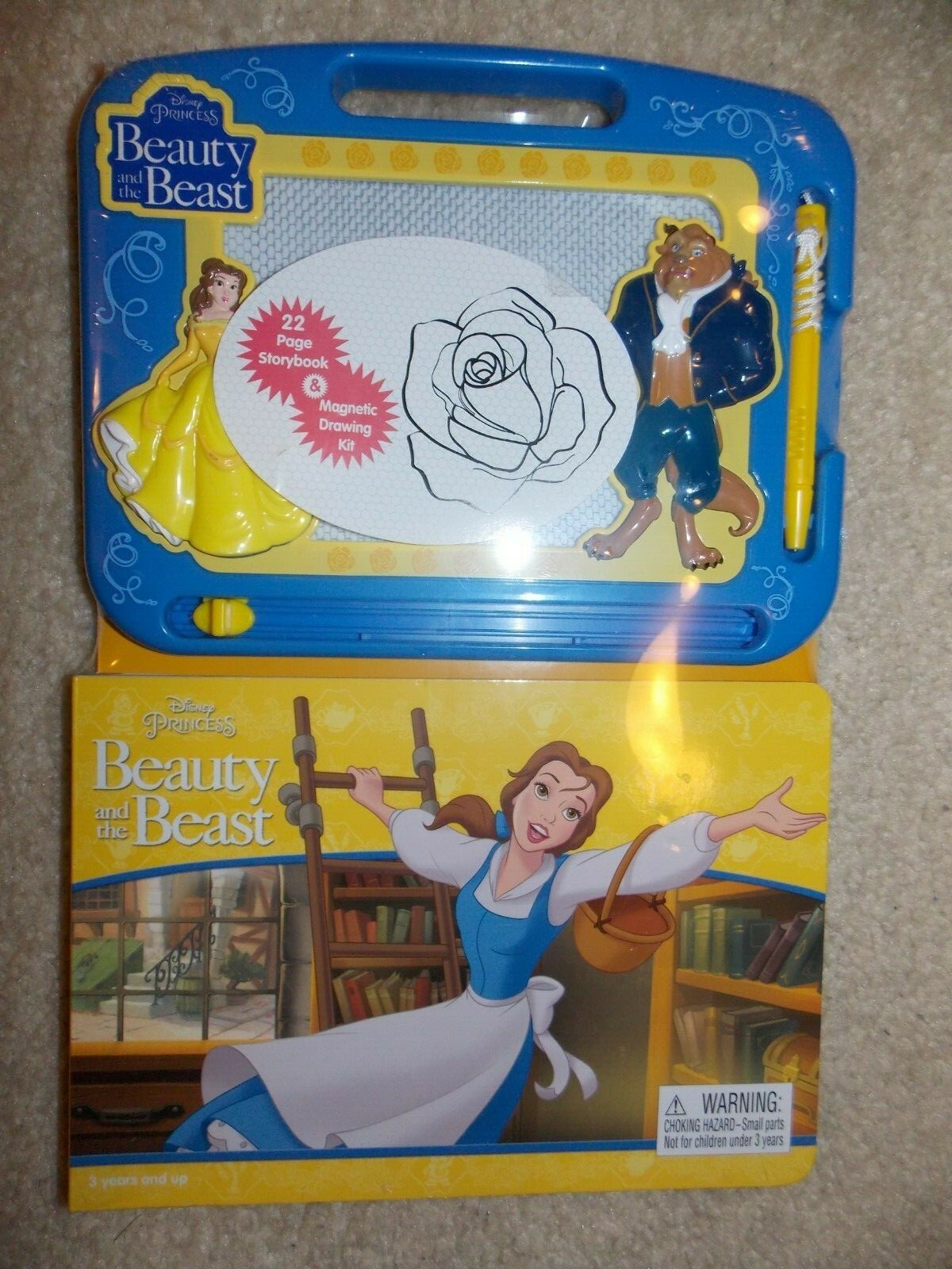Disney Princess Beauty The Beast Storybook And Magnetic Drawin