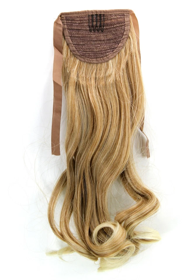 Haarteil ZOPF Blond-Mix wellig 45cm YZF-TC18-27T88 Band Klammer Extension - Bild 2 von 2