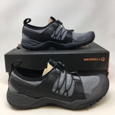 Merrell Womens Siren Guided Moc Jersey Sneakers Black Gray Knit Walking 5.5 New