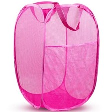 Pop Up Hamper, 1 PCS Mesh Pop Up Laundry Hamper, Premium Pop Up Laundry Pink