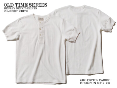Bronson Vintage Mens Henley Shirt Plain Blank Short Sleeve Cotton Casual T-Shirt
