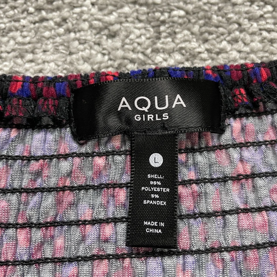 Vestido Aqua By Bloomingdales Midi Niñas Grande Multicolor Floral Calzoncillo Manga Larga Foto 4 de 4