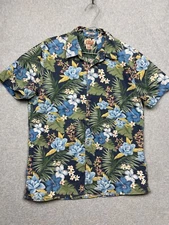 Lucky Brand Vintage Hawaiian Shirt Mens M Short Sleeve California Vacation Top