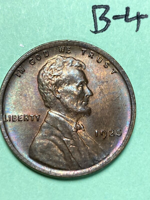 1925 LINCOLN WHEAT CENT,  ''BU-toned'' very nice condition, #B-4