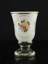 ANTICO BICCHIERE BOCCALE CRISTALLO MOLATO INCISO BOEMIA BIEDERMEIER INCAMICIATO*