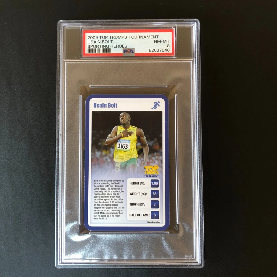 Usain Bolt Rookie 2009 Top Trumps Tournament Sporting Heroes PSA 8 casi nuevo - MT (B) Foto 3 de 4
