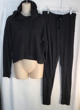 Rails Lounge Jersey Set Melange Black Pants With Hood Pull Over Top Size S