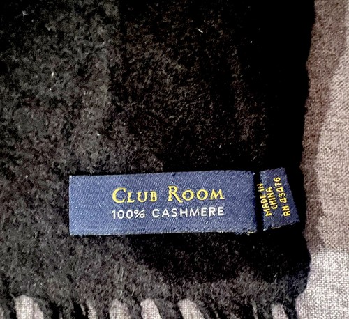 Club Room Mens Black Cashmere Scarf | eBay