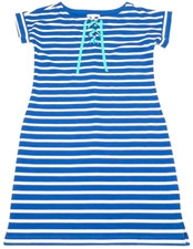 T By Talbots T Shirt Dress Womens (S) Blue & White Striped Stretch Knit Beach