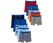 Wonder Nation Big Boys Underwear Soft Cotton Boxer Briefs 10-Pack L 10-12
