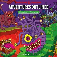 Dungeons & Dragons Adventures Outlined Coloring Illustrations by Todd James D&D 