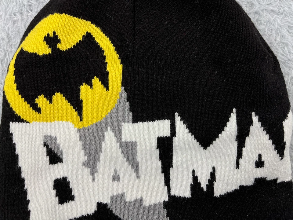 Batman H&M Beanie Toque Youth 4-8Y malha preta algodão acrílico poliéster mistura esqui - Imagem 2 de 4