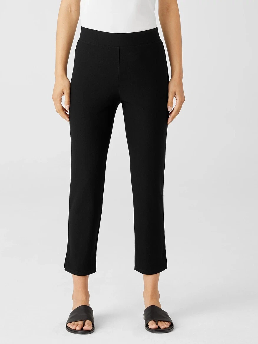 Eileen fisher black crepe pants sales