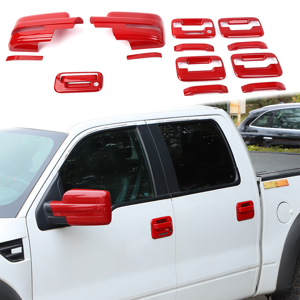 09-14 Ford F150 Chrome Mirror+4 Door Handle+no keypad+PSG keyhole+Tailgate Cover