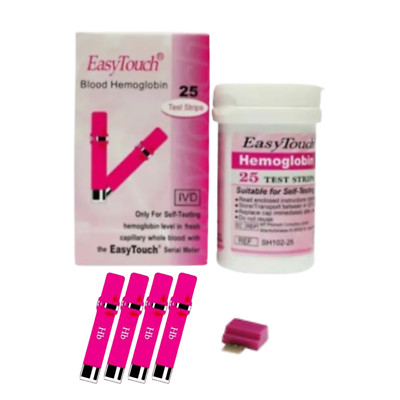 Easy Touch Blood Hemoglobin Test Strips 25 Strips Exp: Feb 2026