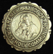 Vintage First Holy Communion Pin Religious Holy Catholic Petite Pin Small Size