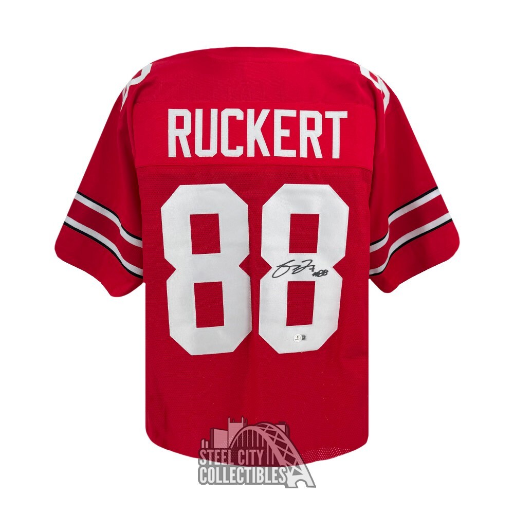 Jeremy Ruckert Autographed Signed Ohio State Custom Red Football Jersey - BAS 