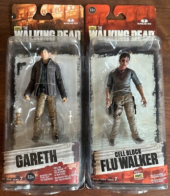 The Walking Dead Gareth & Cell Block Flu Walker Series 7 Figure Lot McFarlane