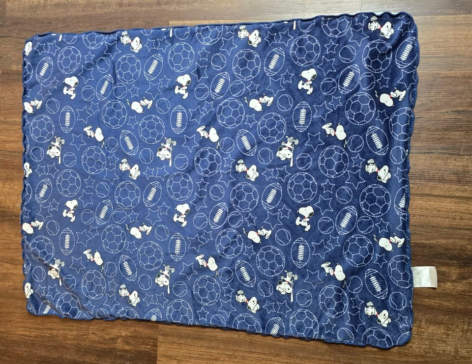 Manta deportiva para bebé Snoopy originales para dormir pelotas fútbol fútbol béisbol estrella Foto 3 de 4