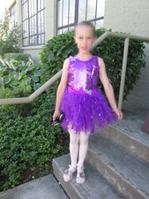 Ballet Dance Costume Child Size 8 Tap Jazz Purple Butterfly