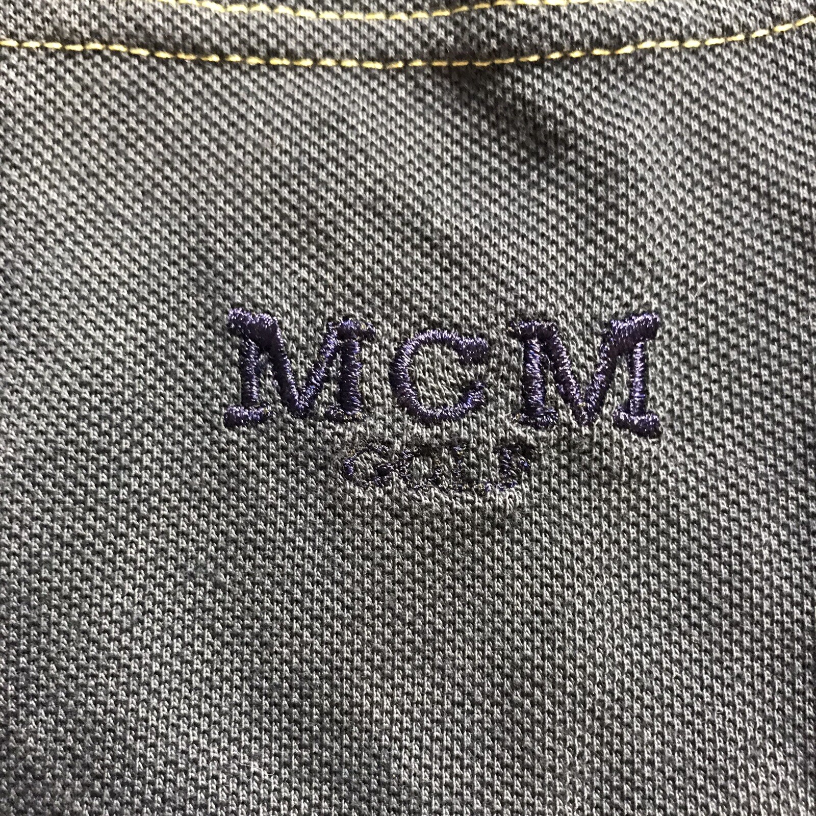 VTG MCM Golf Button Up Sleeveless Polo Shirt Navy Embroidered RARE Italy Sz M image 7