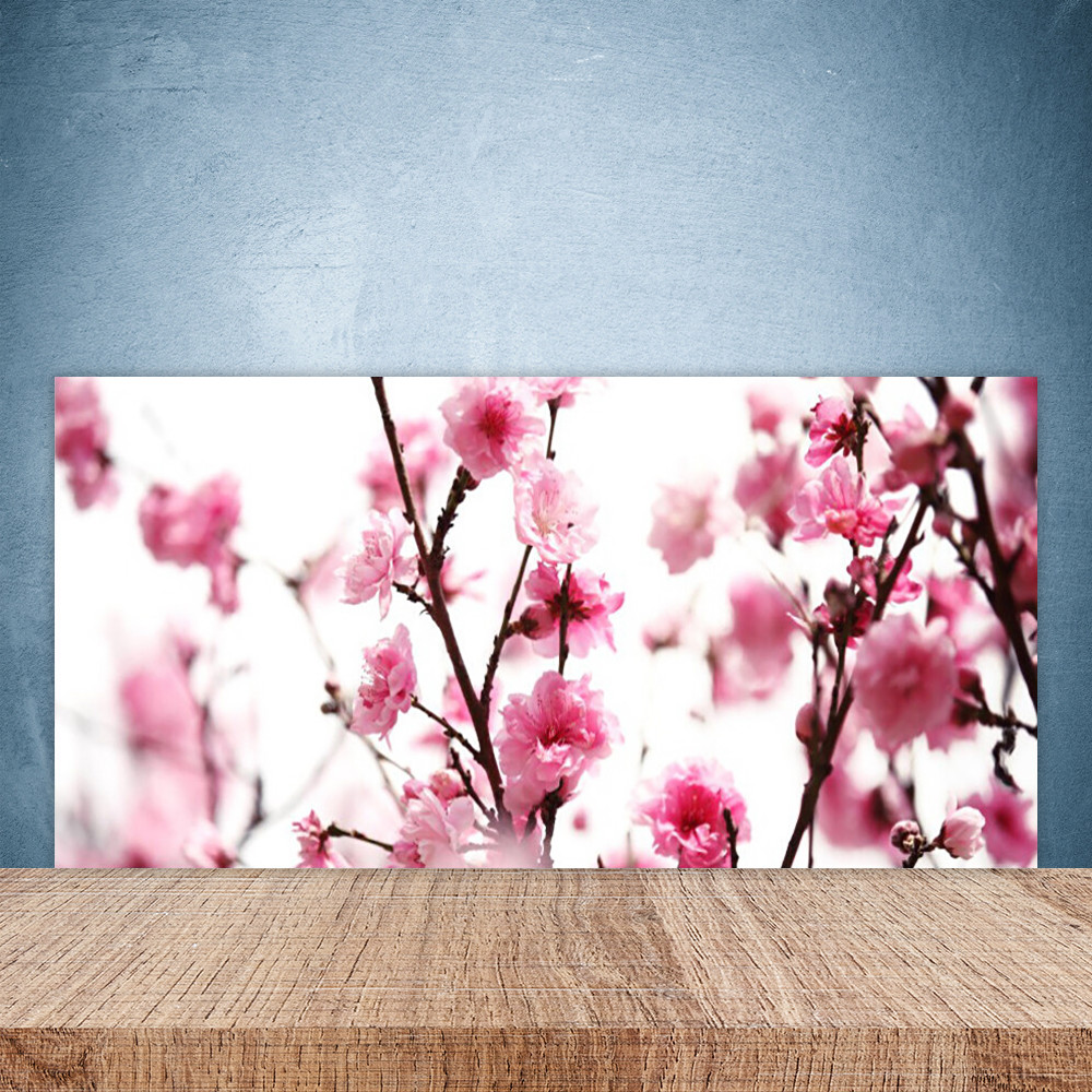 Crédence de cuisine en verre panneau mural floral 100x50 cm fond de hotte