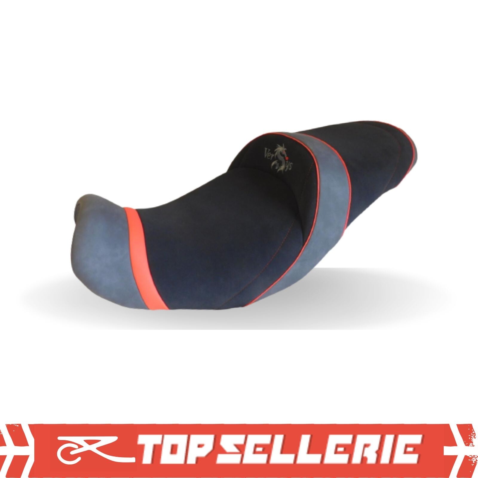 Selle Grand Confort Kawasaki Versys 1000 dès 2019 de Top Sellerie, ergonomie premium en cuir noir