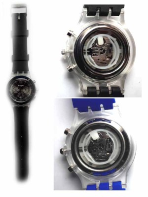 BLUSUPERSHOP OROLOGIO PER DETENUTO, DIETRO TRASPARENTE QUADRANTE CON NUMERI IDONEO CARCERE VARI COLORI NERO BIANCO ROSSO BLU ETC AMMESSO PENITENZIARIO, 1 pz (CELESTE